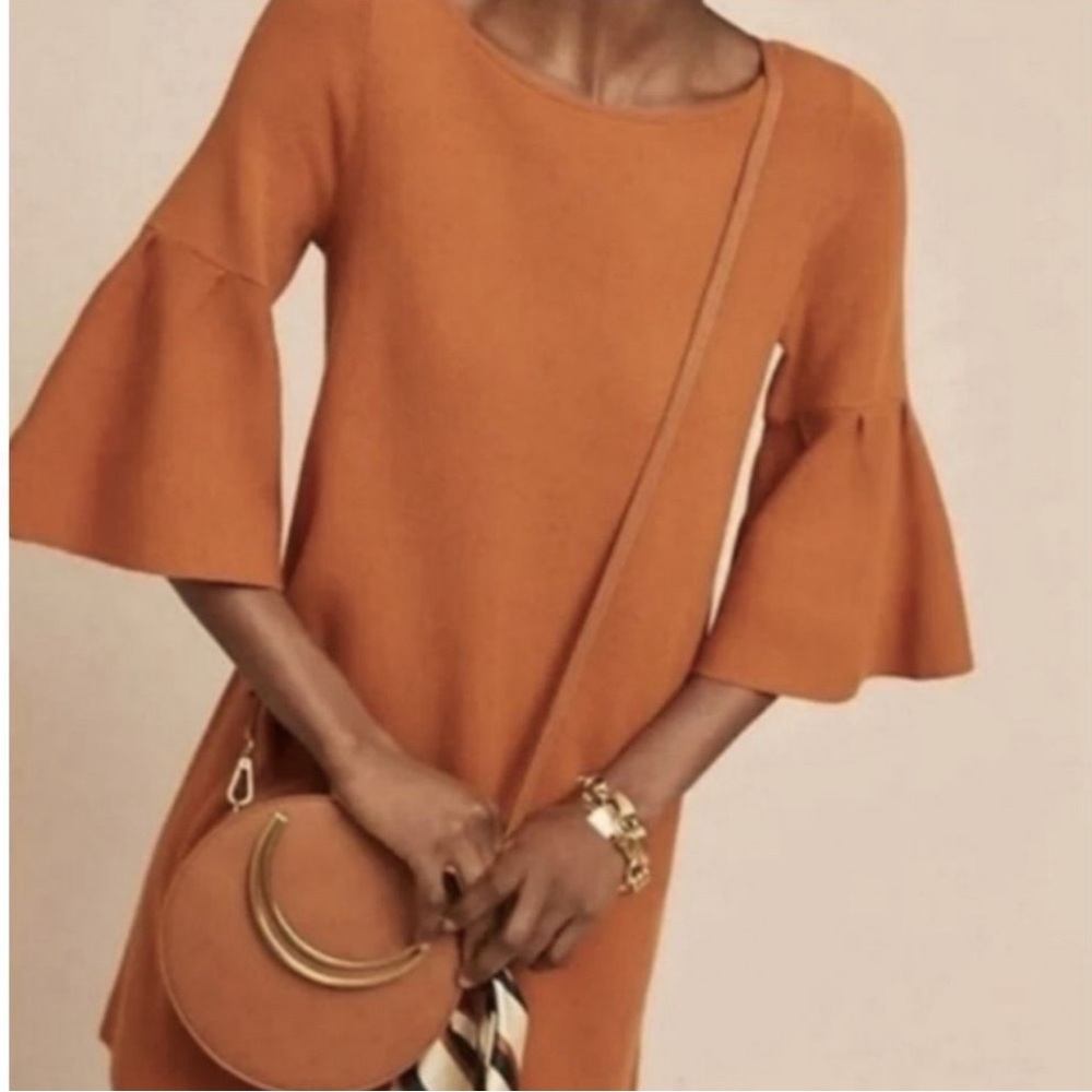 Moth by Anthropologie Chester Sweater Knit Bell Sleeve Tunic Dress - Picture 2 of 7